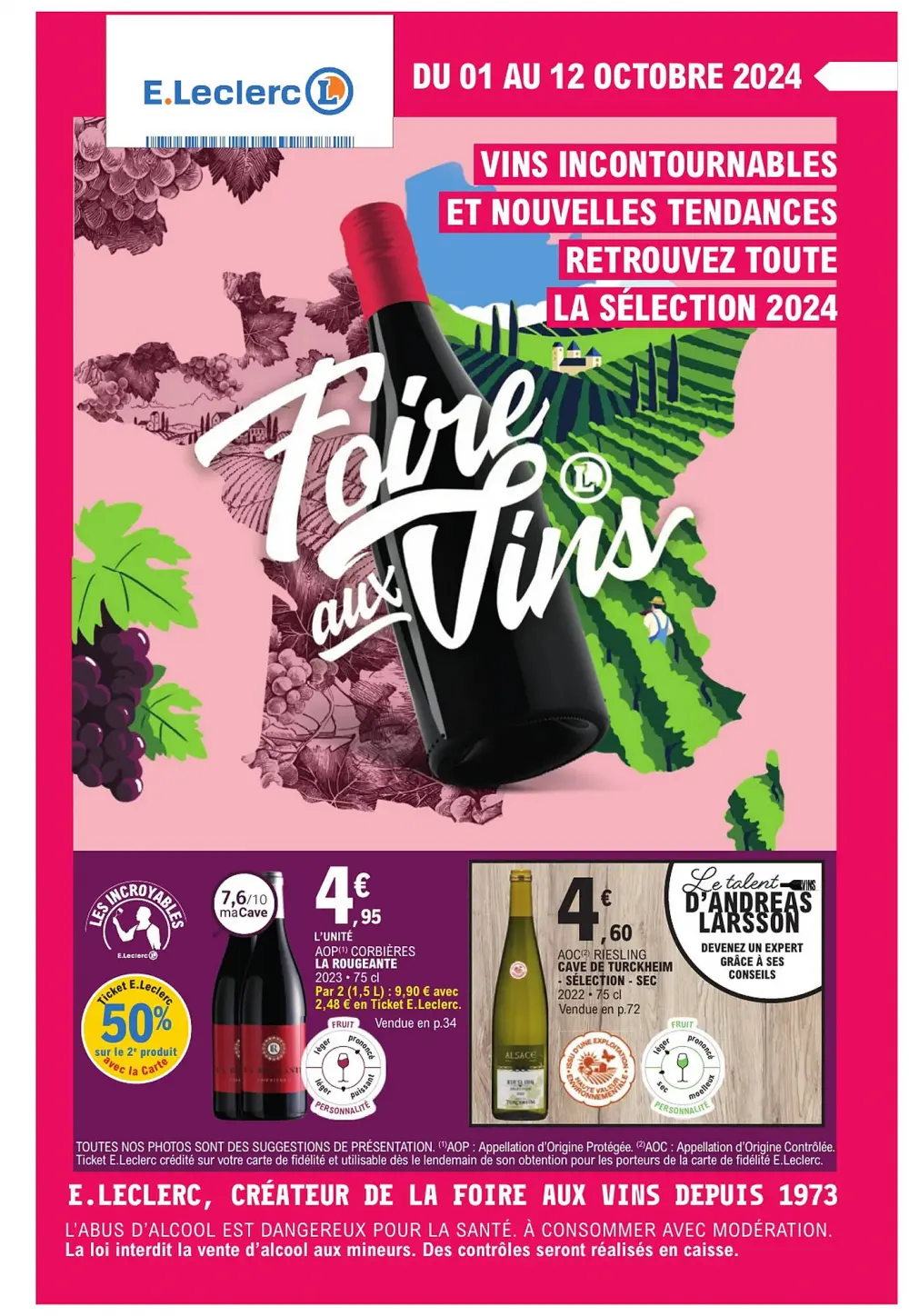 Catalogue E.Leclerc Foire Aux Vins Du 1 Au 12 Octobre 2024 1 page